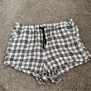 Altar’d State Black and White Plaid Pajama Shorts
